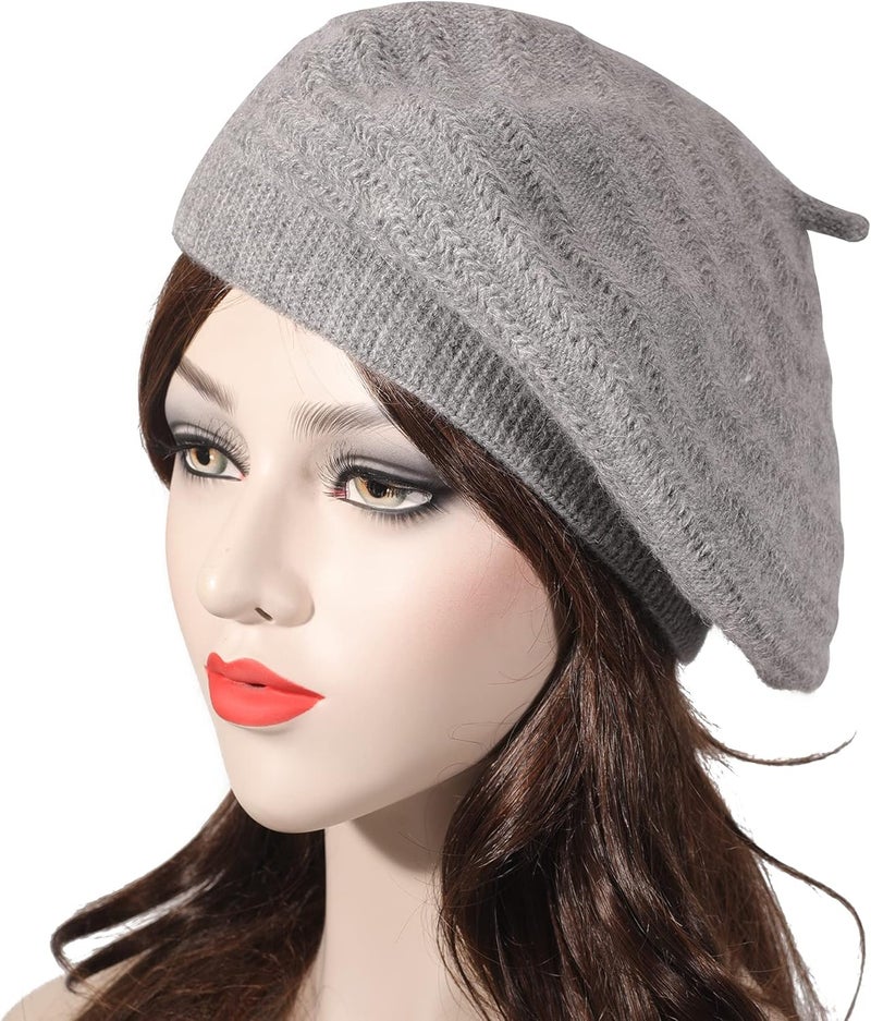 ZLYC French Beret hat, Reversible Solid Color Knit Warm Beret Cap for Womens Girls - Image 2